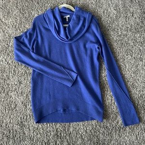 Joie 70% Wool / 30% cashmere blend purple/blue sweater with cowl neckline